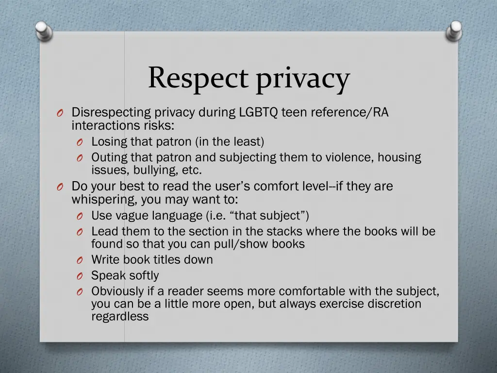 respect privacy