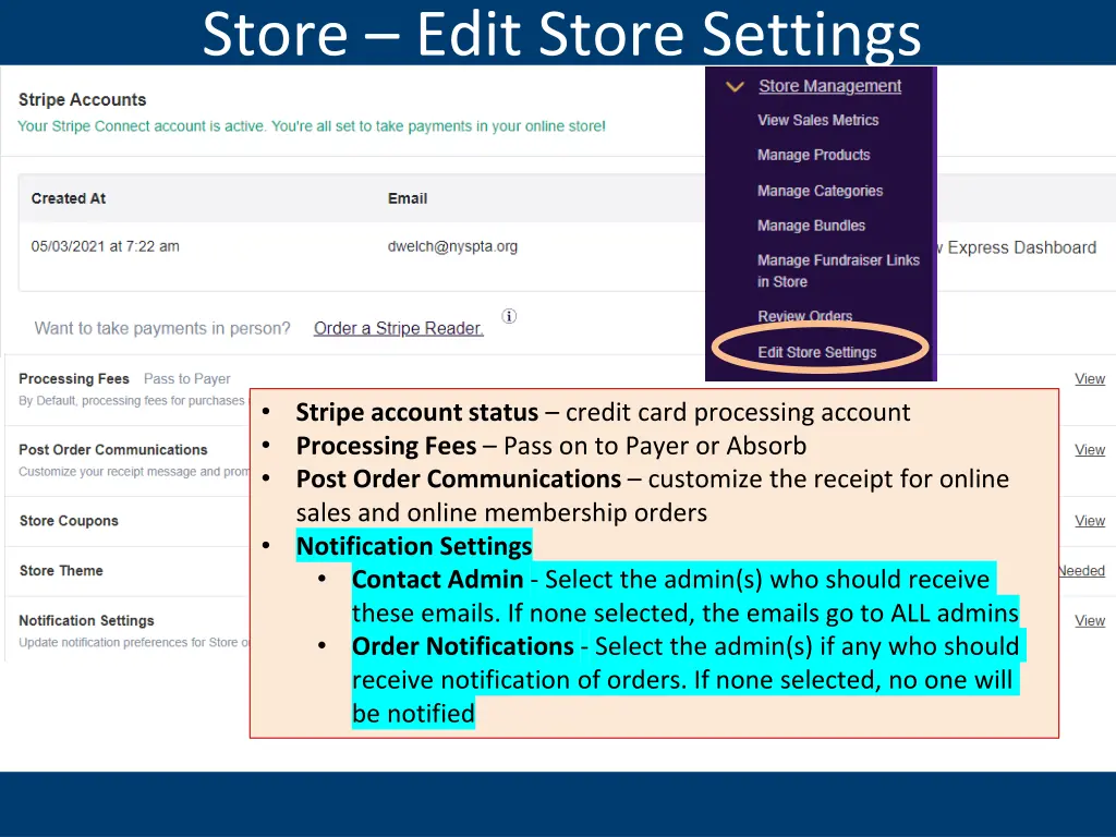 store edit store settings