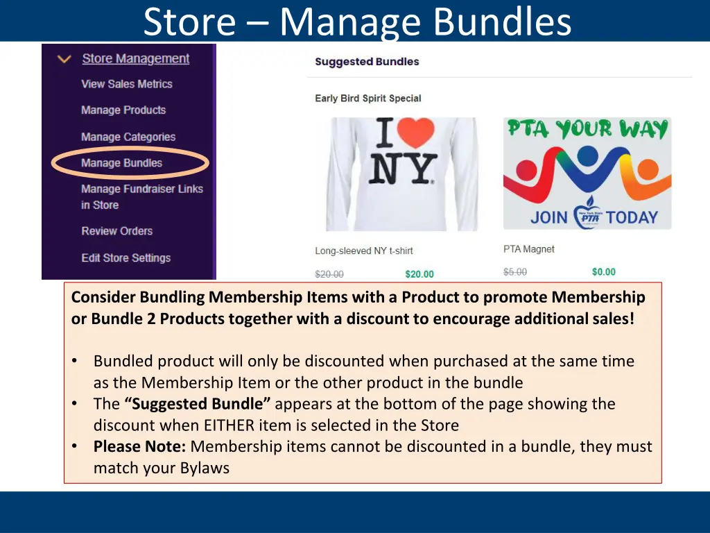 store manage bundles