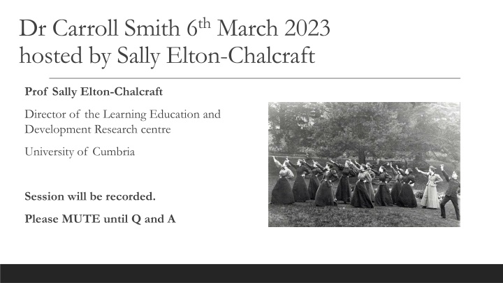 dr carroll smith 6 th march 2023 hosted by sally