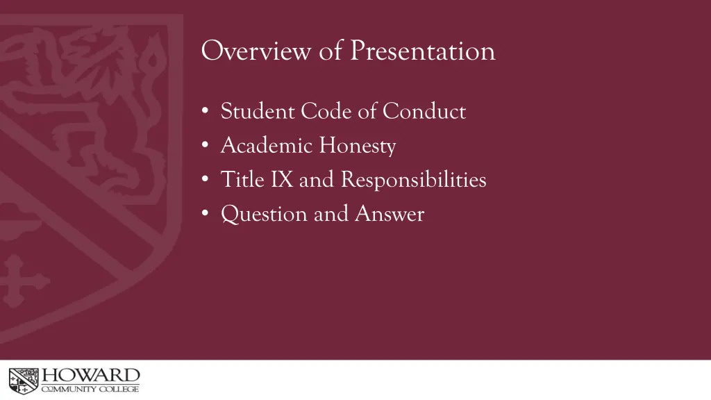 overview of presentation