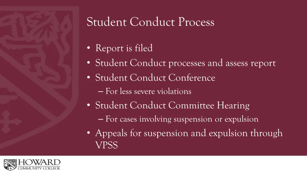 student conduct process