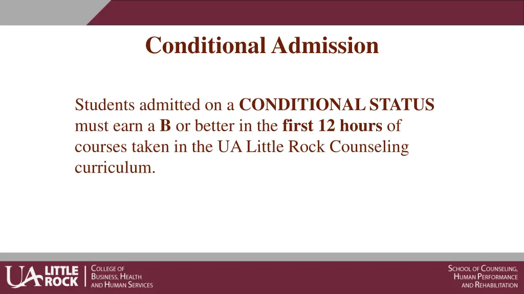 conditional admission