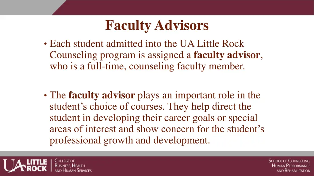 faculty advisors