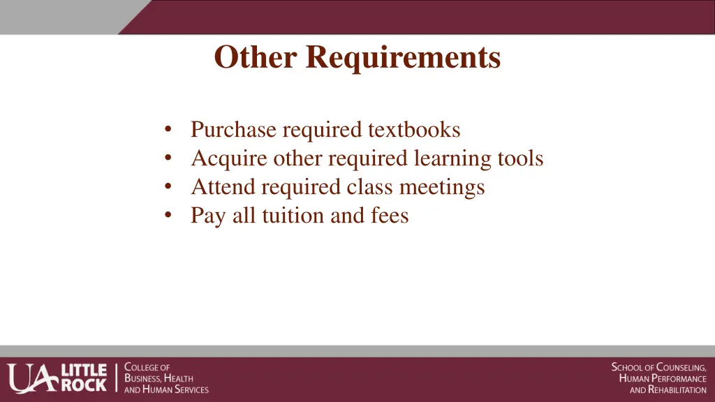 other requirements