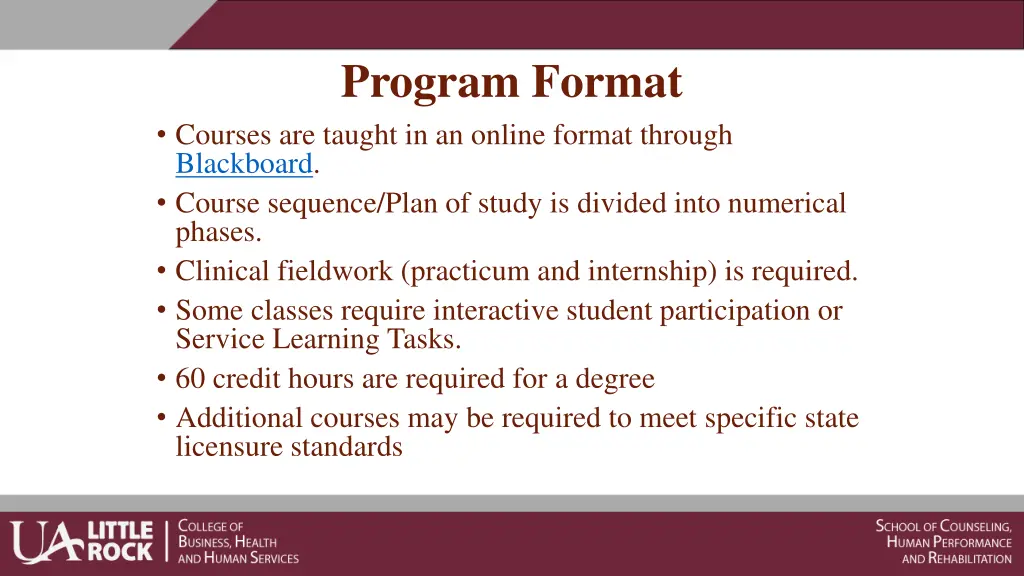 program format