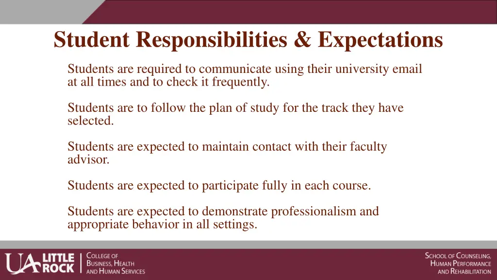 student responsibilities expectations