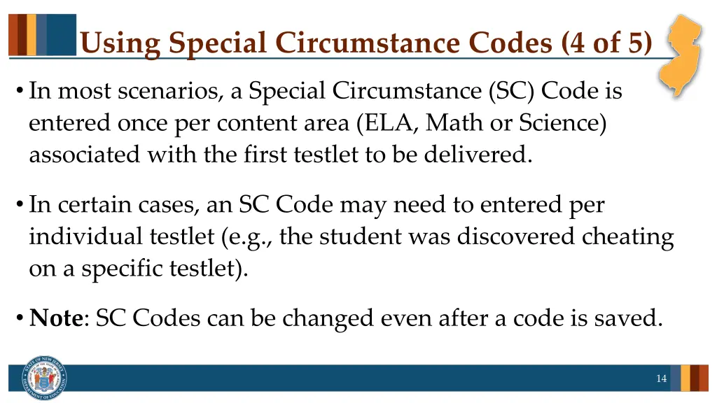 using special circumstance codes 4 of 5