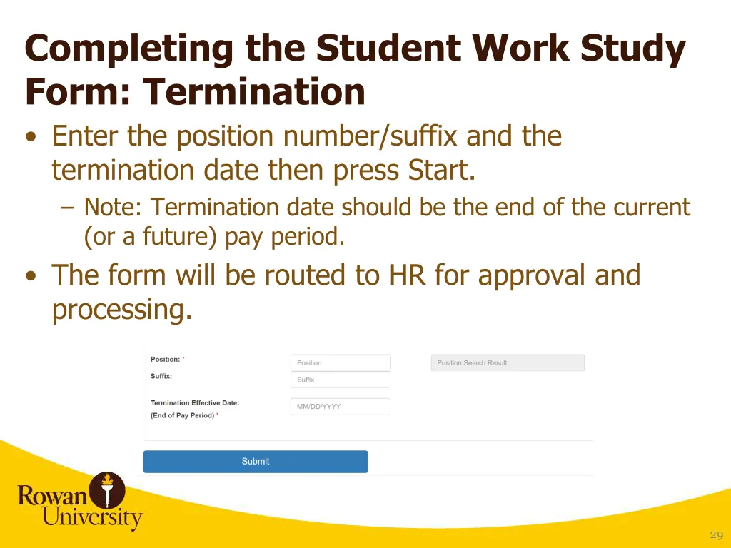 completing the student work study form 2