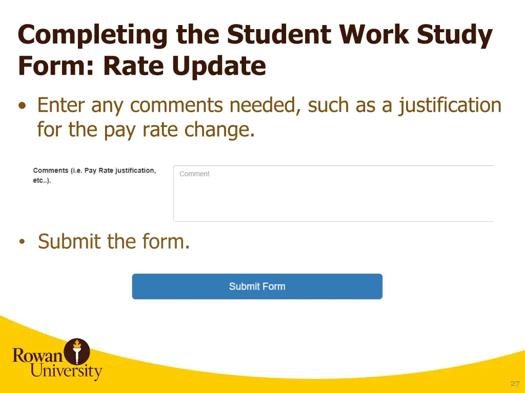 completing the student work study form rate update 2