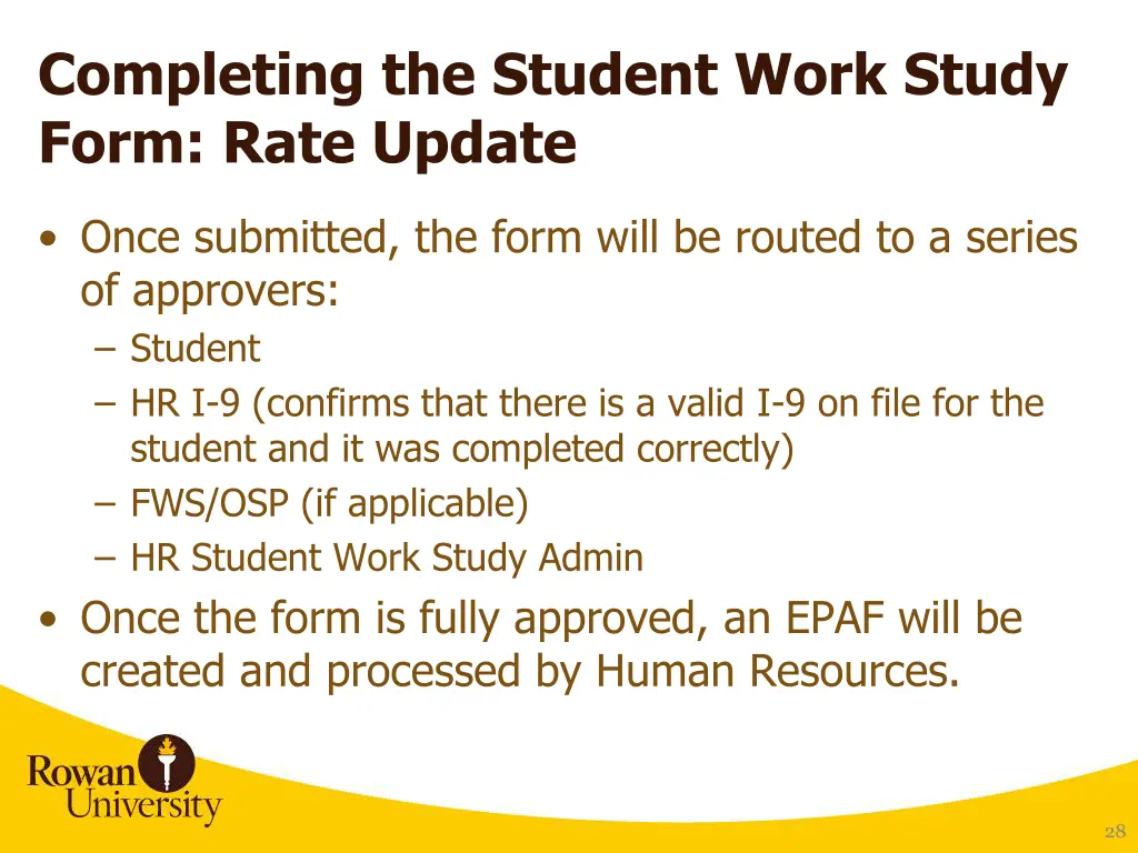 completing the student work study form rate update 3