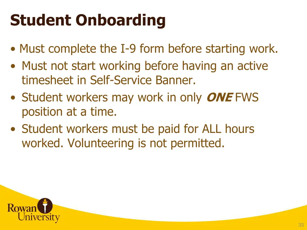 student onboarding