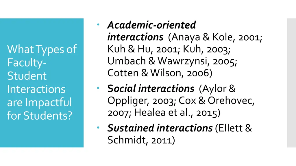 academic oriented interactions anaya kole 2001