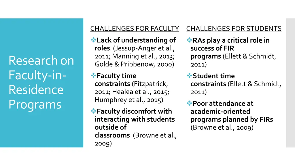 challenges for faculty lack of understanding