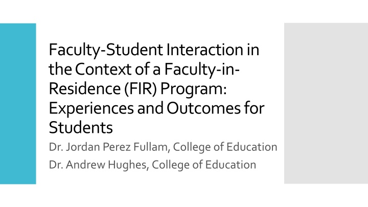 faculty student interaction in the context