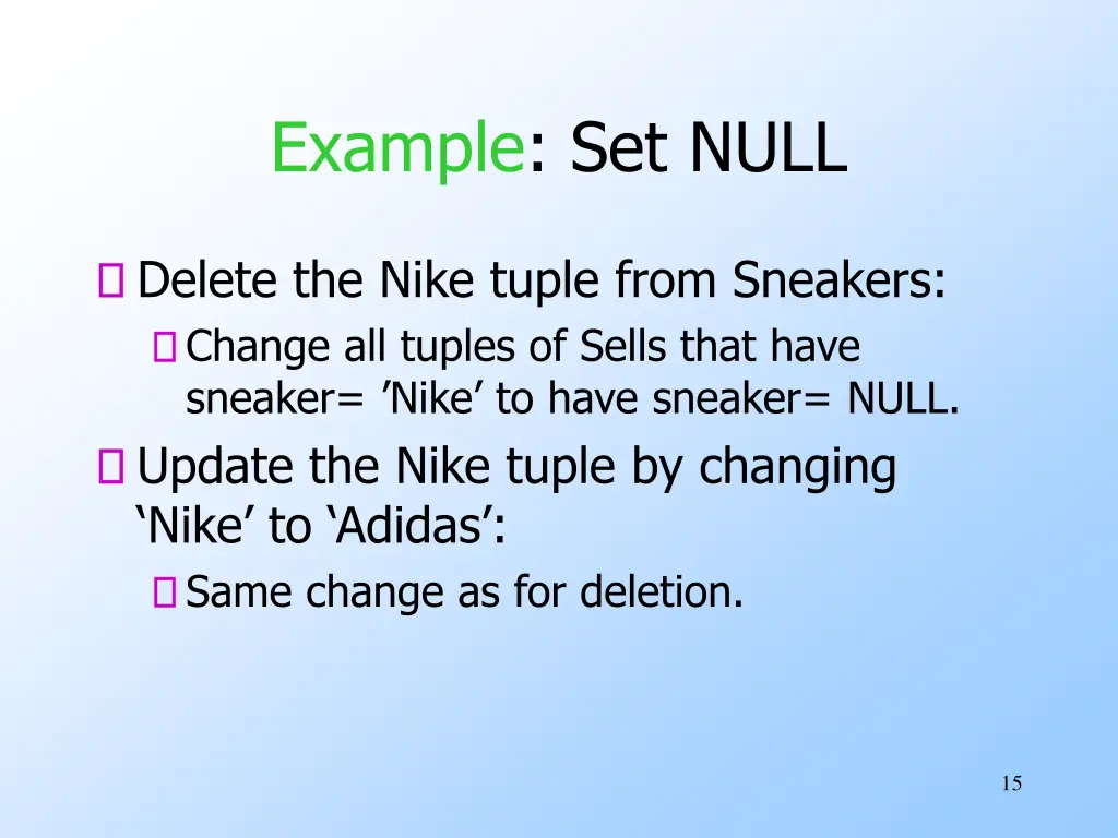 example set null