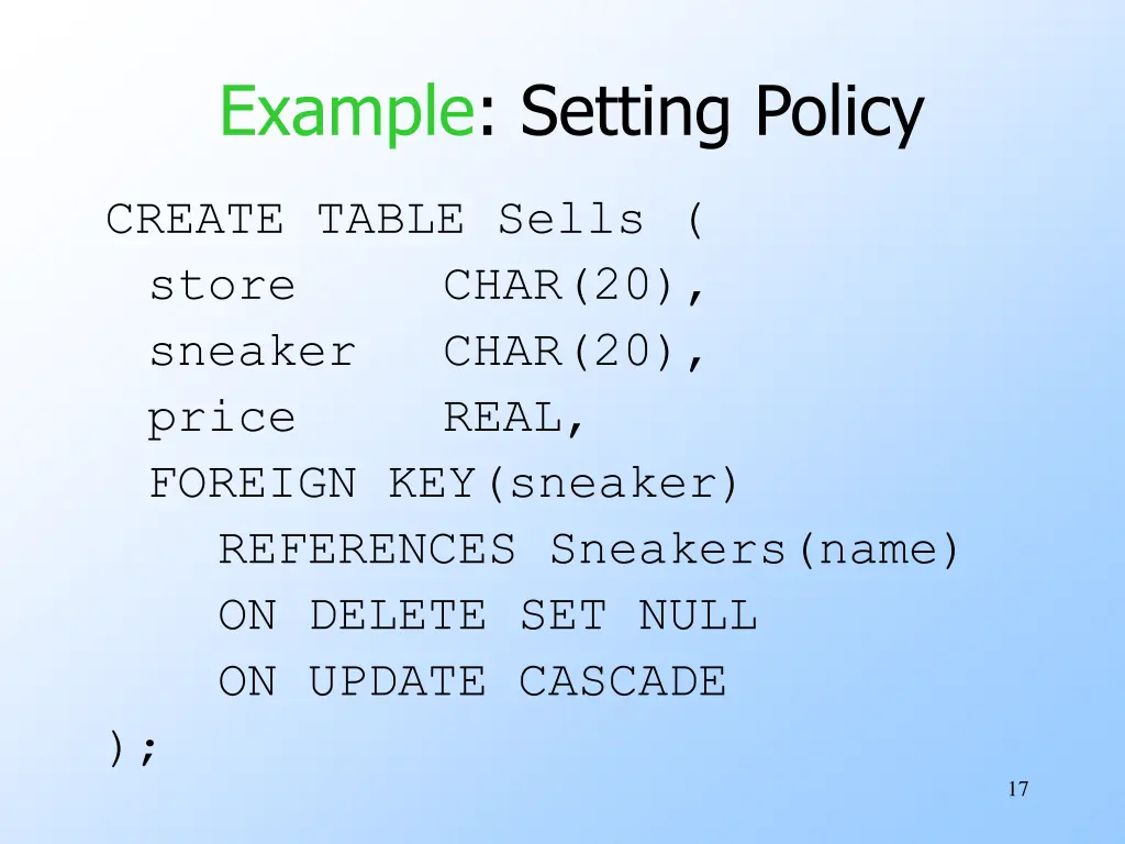 example setting policy