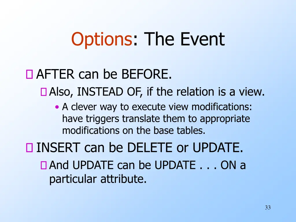 options the event