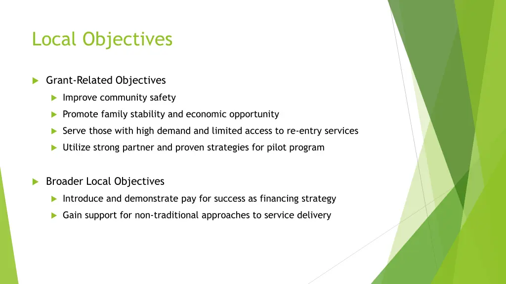 local objectives