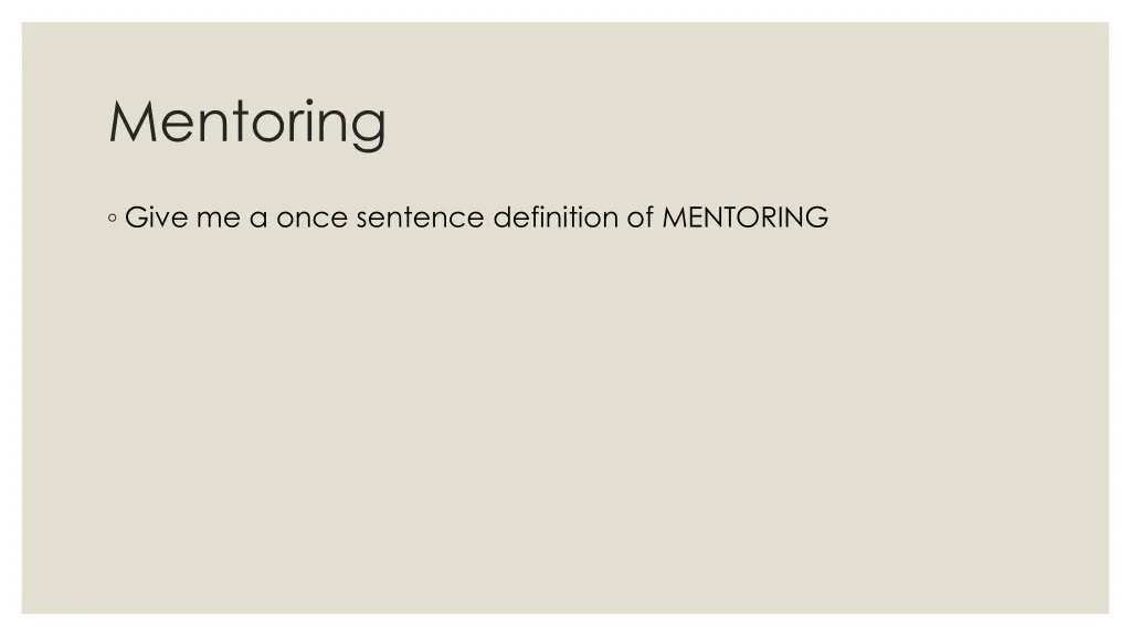 mentoring