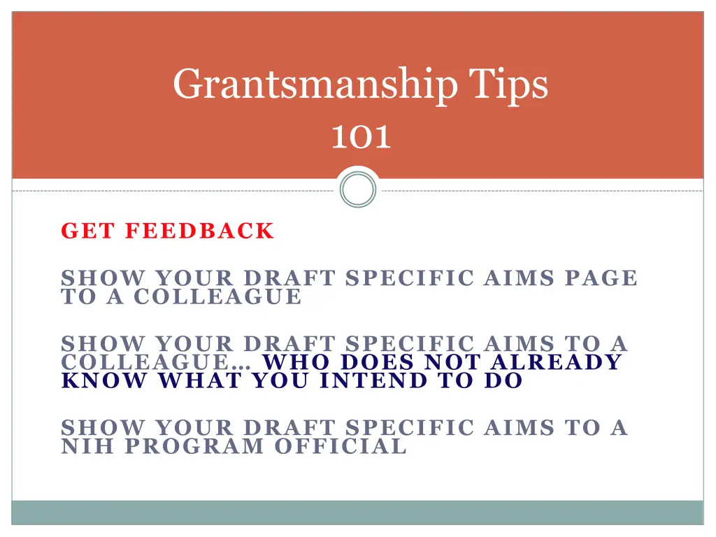 grantsmanship tips 101