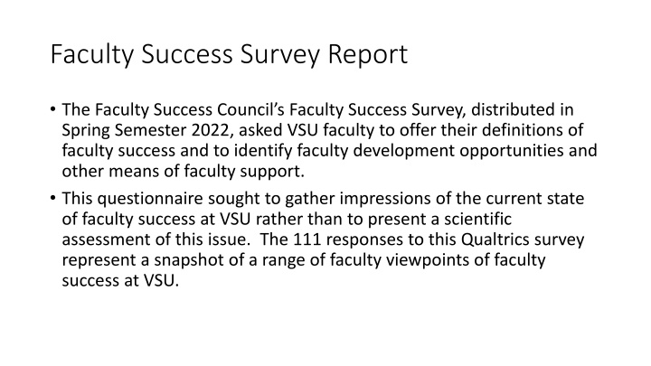 faculty success survey report