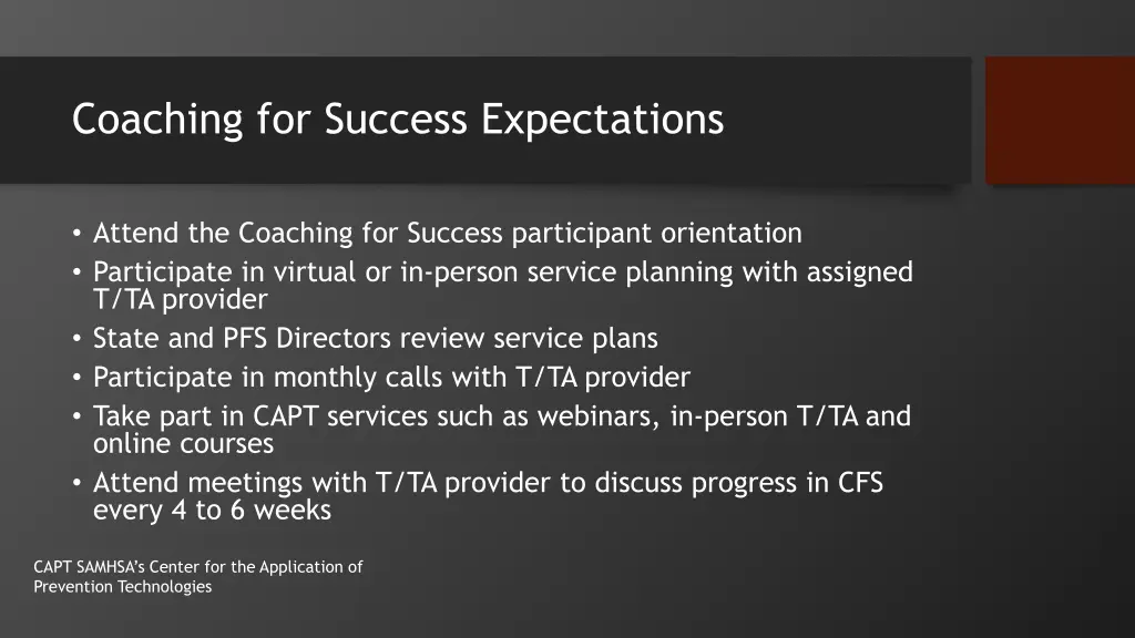 coaching for success expectations