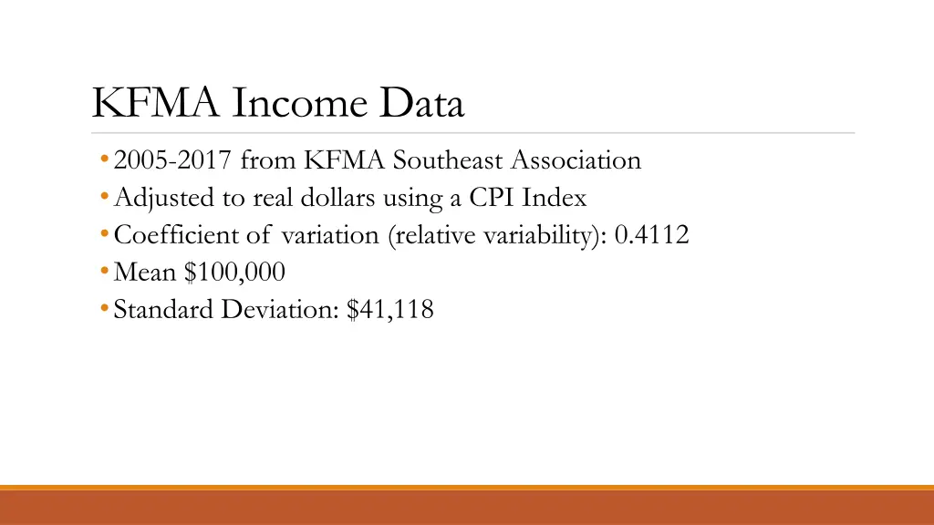 kfma income data 2005 2017 from kfma southeast