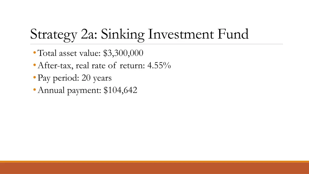 strategy 2a sinking investment fund total asset