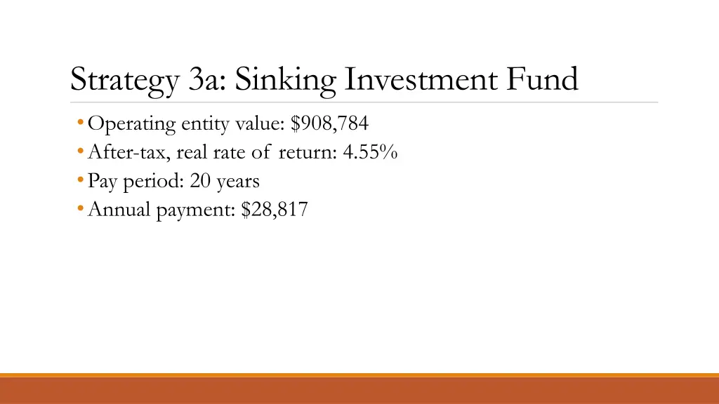 strategy 3a sinking investment fund operating