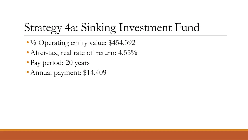 strategy 4a sinking investment fund operating