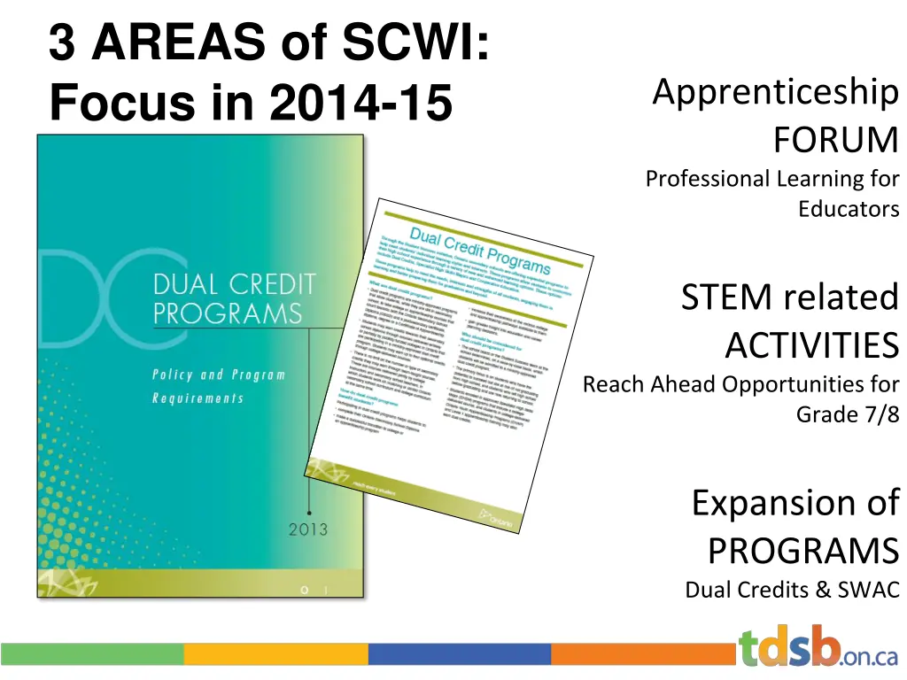 3 areas of scwi focus in 2014 15