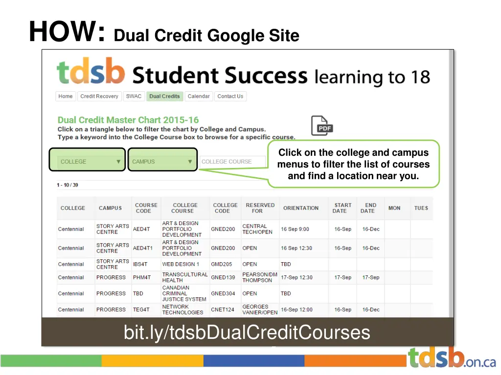 how dual credit google site