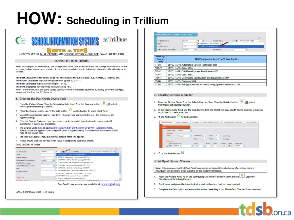 how scheduling in trillium