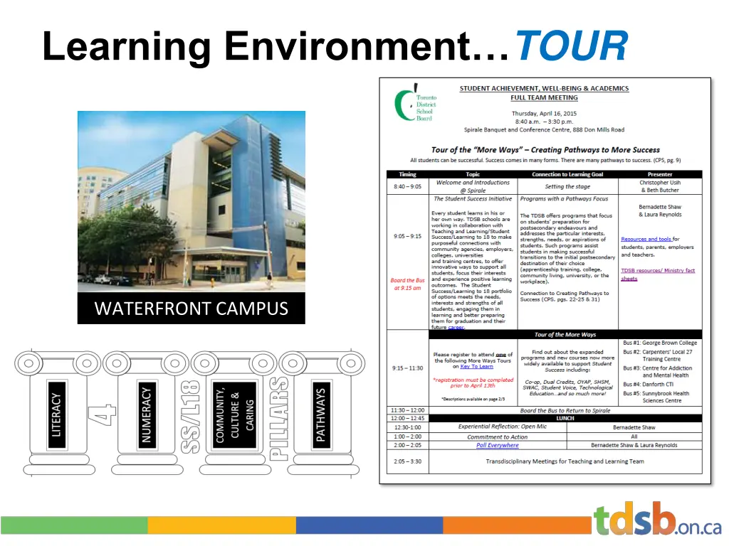 learning environment tour