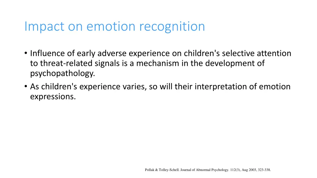 impact on emotion recognition