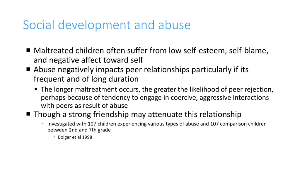 social development and abuse