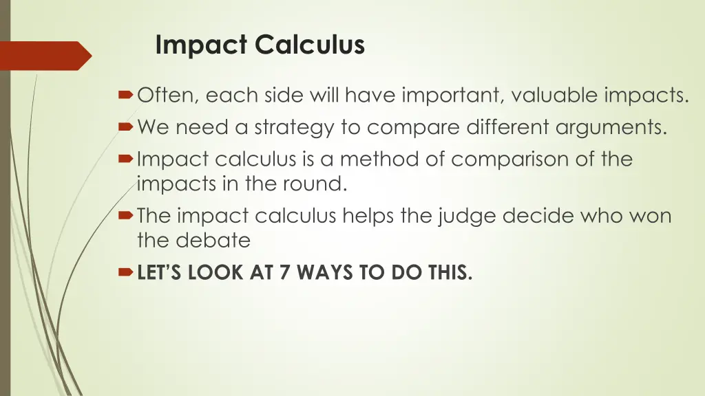 impact calculus