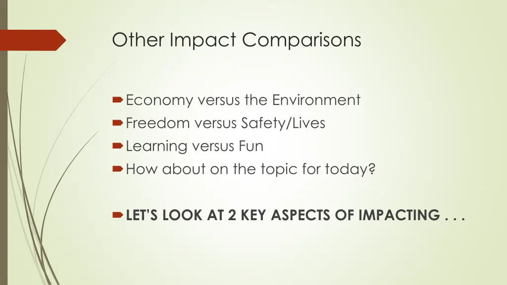 other impact comparisons