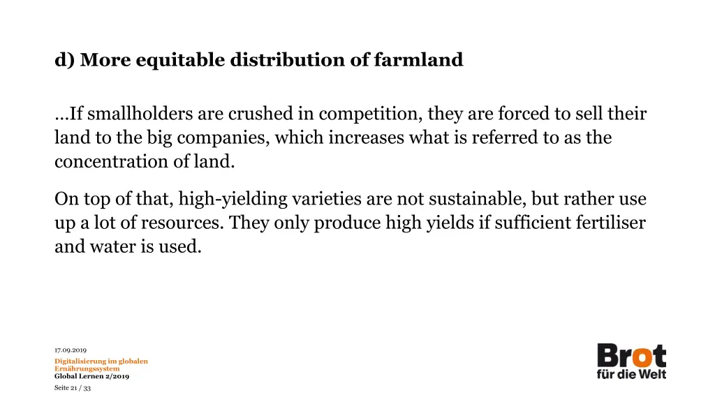 d more equitable distribution of farmland 1