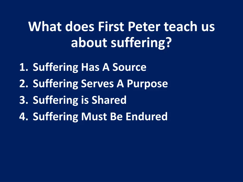 what does first peter teach us about suffering