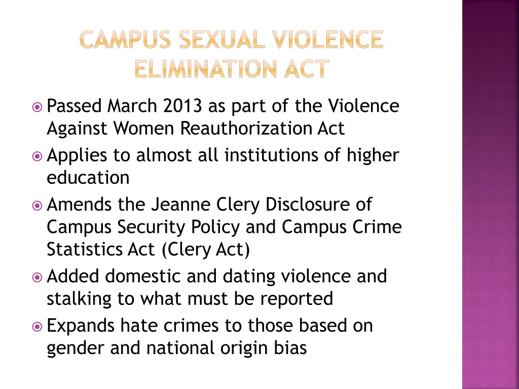 campus sexual violence elimination act 1