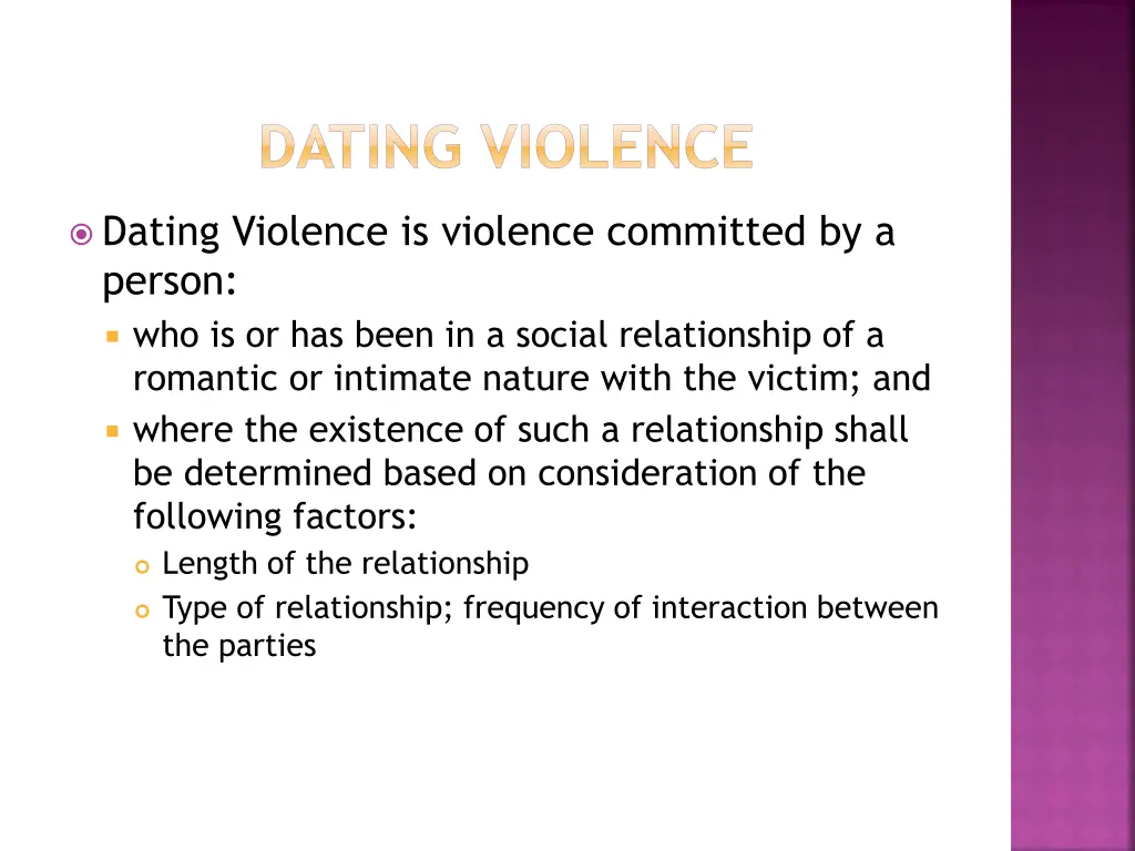 dating violence