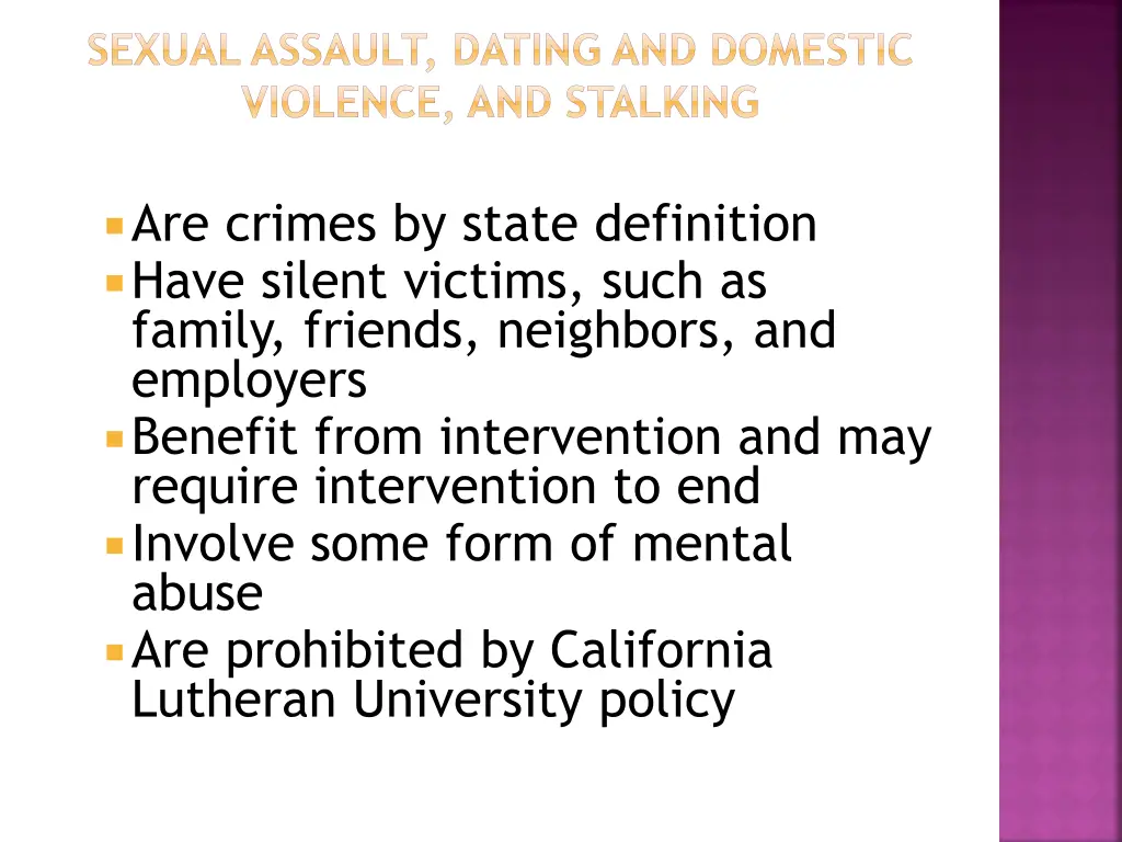 sexual assault dating and domestic violence