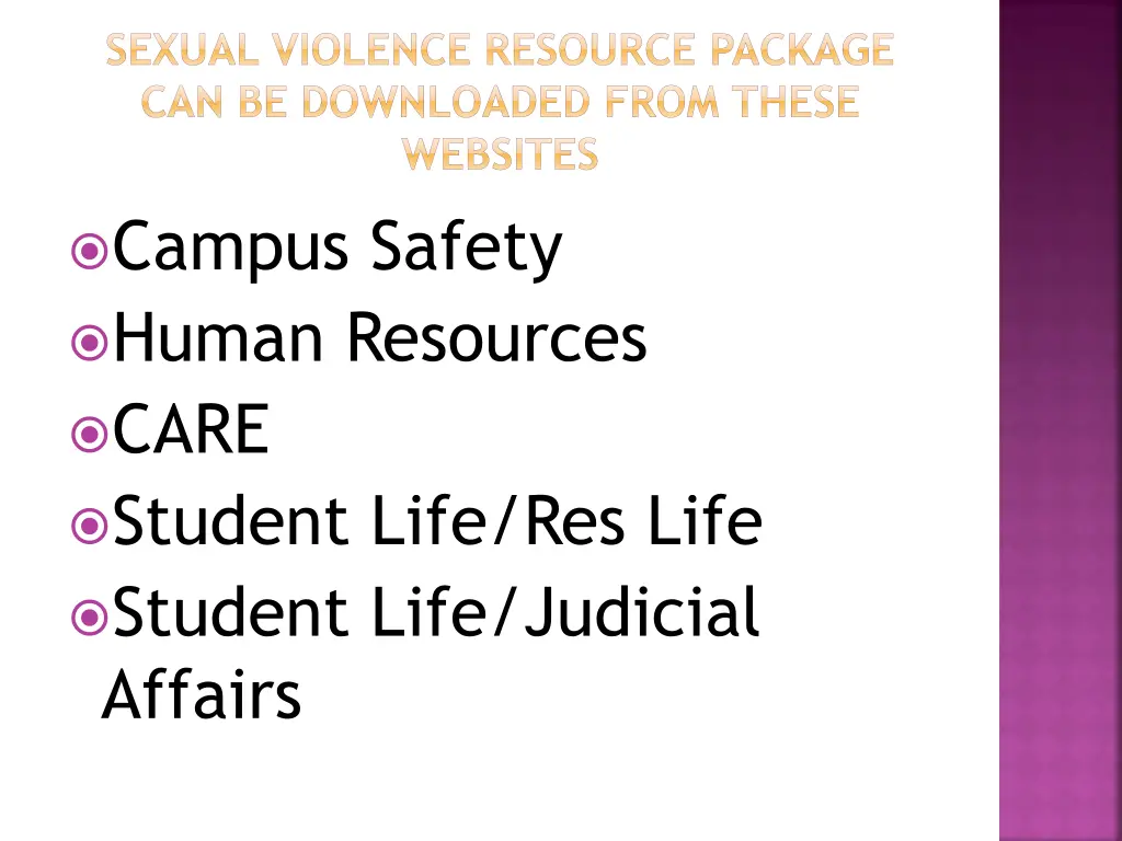 sexual violence resource package