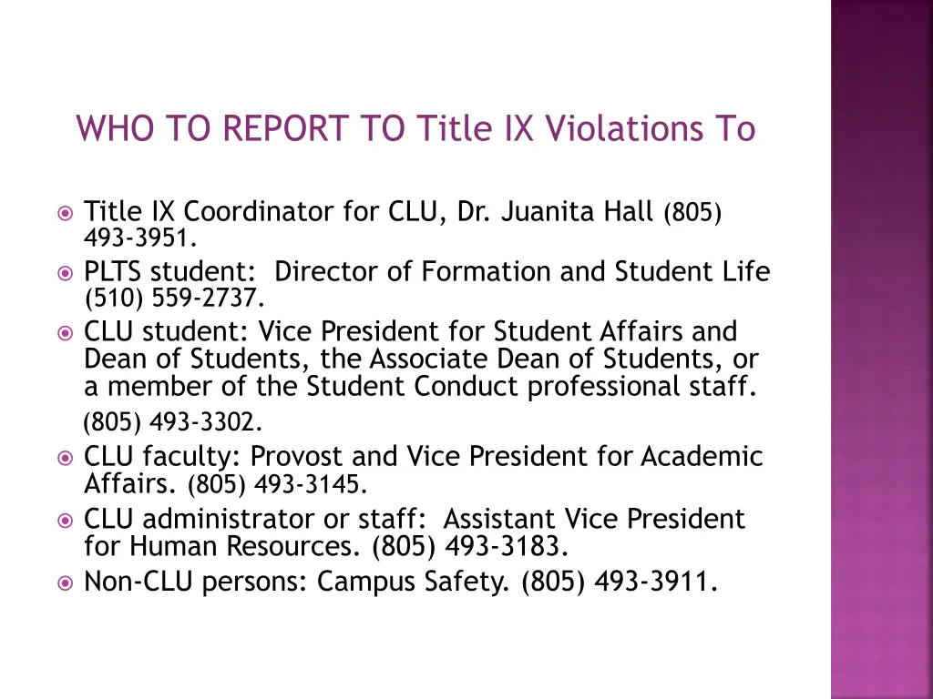 who to report to title ix violations to