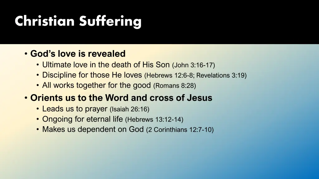 christian suffering 1