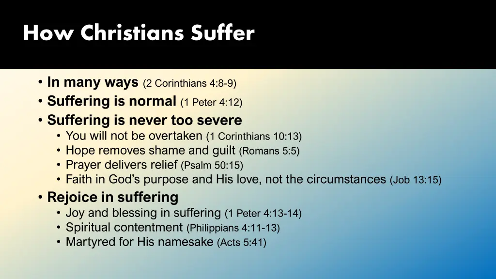 how christians suffer