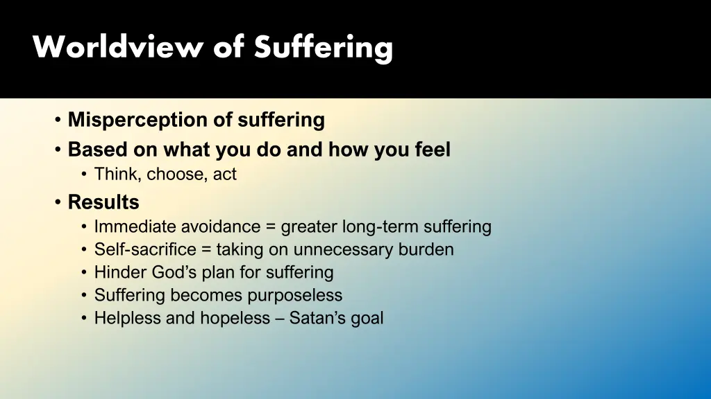 worldview of suffering