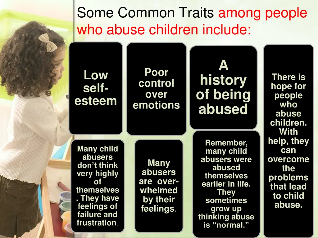 some common traits among people who abuse